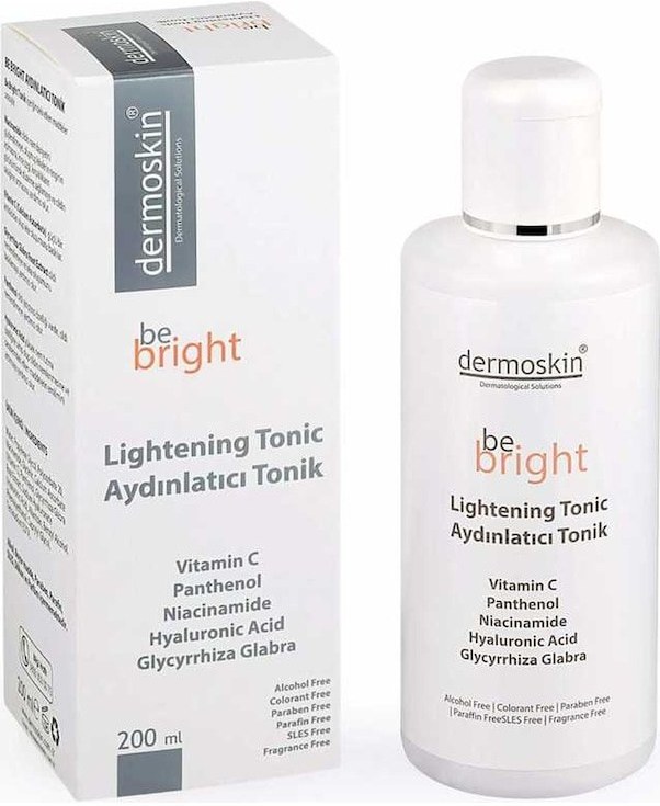 Dermoskin Be Bright Aydınlatıcı Tonik | Gözenek Sıkılaştırıcı | Leke Karşıtı | Hyaluronik Asit | 200 ml Fiyatı ve Özelliklerı - Badem