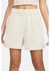 Resim Nike Sportswear Essential Loose Fit Jersey Shorts Bol Kesim Jarse Kumaş Kadın Şort Bej 