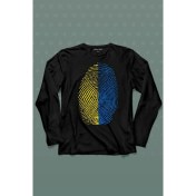 Resim Kendim Seçtim Fenerbahçe Sarı Lacivert Parmak Izi Uzun Kollu Tişört Baskılı Çocuk T-Shirt 