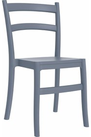 Resim Siesta Koyu Gri Tıffany Plastik Contract Sandalye Mutfak Balkon Salon Bahçe Cafe 
