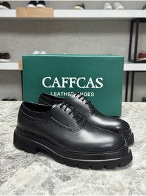 Resim Caffcas Hakiki Deri Siyah Oxford Günlük Erkek Ayakkabı 1405-41 