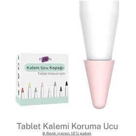 Resim Fuchsia Stylus Kalem Koruma Uçu 12 Li Renkli Set Hassas, Dayanıklı Tablet Kalem Koruma Ucu 
