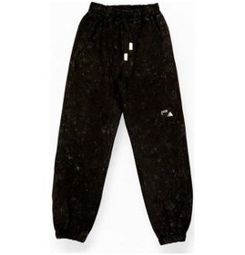 Resim Erkek Çocuk Batik Desenli Beli Paçası Lastikli Eşofman Alt-14699 Siyah 