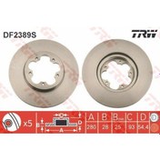 Resim TRW DF2389S FREN DİSKİ ÖN TRANSIT V184 06- TRANSIT V347 06- ÖNDEN 