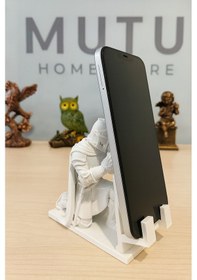 Resim Ortaçağ Şovalyesi Telefon Tutucu Standı Beyaz 