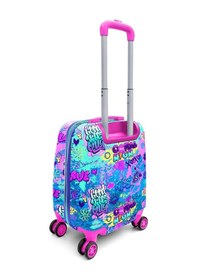 Resim Elatae Policarbon Kırılmaz Çocuk Valizi Lavanta Mor Grafiti Desenli Mor 