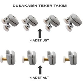 Resim Cam Duşakabin Tekerleği Duşakabin Tekeri Beyaz 