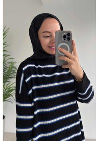 Resim Kahijab Lady Triko Tunik - Siyah/saks Siyah 