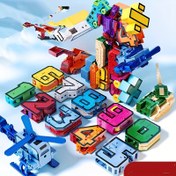 Resim 3-6 Yaş Çocuklar İçin Eğitici Sayı Dönüşüm Oyuncak, 5 Parça Montaj Robot Yapı Blokları Seti - Mükemmel Hediye 