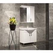 Resim Yıldız Banyo Dolabı 55 Cm Beyaz Mdf Beyaz 