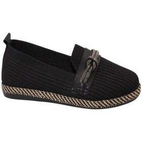 Resim Celira Siyah Triko Taşlı Kadın Günlük Babet Ayakkabı Siyah 