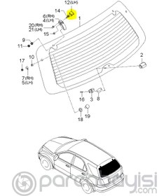 Resim Kia Sorento Bagaj Camı Menteşe Kapağı Sağ Orjinal | 871813E000 