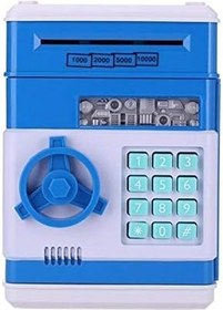 Resim TechnoSmart Atm Kumbara Şifreli Otomatik Kağıt Para Alan Kasa Kumbara Mavi Renk 