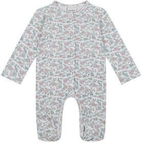 Resim Antebies Organik Beyaz Uzun Kollu Kız Bebek Patikli Tulum Çok Renkli 