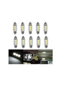 Resim Lemestar 10 Adet 36mm 5050 Led Araba Okuma Lambası - Beyaz Işık, 12v, 50.000 Saat Ömür, Kolay Kurulum 