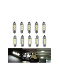 Resim Lemestar 10 Adet 36mm 5050 Led Araba Okuma Lambası - Beyaz Işık, 12v, 50.000 Saat Ömür, Kolay Kurulum 