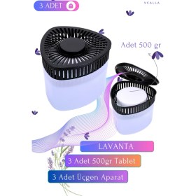 Resim Vcalla Nem Alıcı - Rutubet Giderici Lavanta ( 3 Adet 500 Gram Aparat ve 3 Adet 500 Gram Tablet ) 