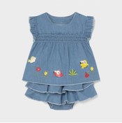 Resim Mayoral 1208 Kız Bebek Denim Set 