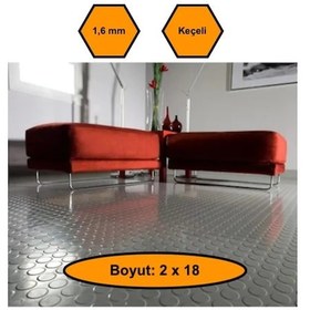 Resim Gri Paralı Muşamba , Zemin Örtüsü, Kaymaz Özellikli Zemin Paspası, 2x18 Metre 