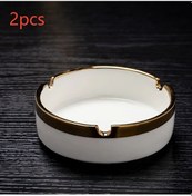 Resim Xuweiwei 2 Adet Şık Siyah Seramik Kültabağı Altın Kenarlı Modern Minimalist Ev Ofis Dekor 