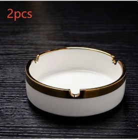 Resim Xuweiwei 2 Adet Şık Siyah Seramik Kültabağı Altın Kenarlı Modern Minimalist Ev Ofis Dekor 