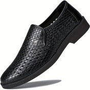 Resim 2025 Yazlık Erkek İngiliz Tarzı Slip-On Loaferlar - Timsah Dokulu Düşük Üst Ofis & Sürüş Ayakkabıları, Nefes Alabilen Rahat Resmi İş Günlük Ayakkabılar, Profesyonel Kıyafetler için Şık Ayakkabılar, Premium Bitiş 