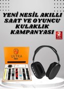 Resim RBY Kulak Üstü Kulaklık Pro9 ve Uyumlu Yeni Nesil Akıllı Saat Android ve İOS Uyumlu ANC Özelliği 
