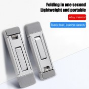 Resim 2 adet katlanabilir taşınabilir alüminyum alaşımlı dizüstü bilgisayar sehpası, güçlü ısı dağıtımı özelliği, kaymaz çinko alaşım ayaklı Macbook Air Pro iPad iPhone masaüstü sehpası 