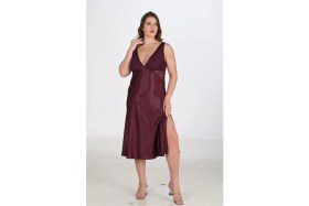 Resim Giyim 2li Mürdüm Sabahlık Takımı Bigsize 6223 