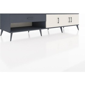 Resim Kronos Tv Ünitesi 2 Raflı Tek Çekmeceli 3 Kapaklı 220x59x51 Antrasit-aytaşı/antrasit Aytası/antrasıt - Antrasıt 