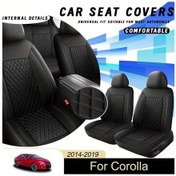 Resim Topnotch Black Black Line Two Front Seats İçin Toyota Corolla 2014-2019 Rahat Nefes Alabilir Yaz Kolay Takılır Temiz Koltuk Kılıfları 