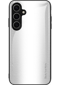 Resim Uyumlu Samsung Galaxy S24 Fe Telefon Kılıfı Temperli Cam + Karbon Fiber Dokulu Tpu Kapak 