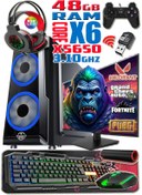 Resim WARBOX Gorilla Xeon X5650 48gb Ram 256gb Ssd 250gb Hdd R7 240-4gb E.kartı 22" Monitör Gaming Bilgisayar 
