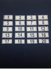 Resim Hırdavat Kapı Dolap Raf Posta Kutusu Numarası 18x38mm 1 den 20 ye 