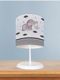 Resim Mekta Home Bebek Ve Çocuk Odası Fil Ve Tavşan Desenli Abajur 