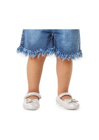 Resim Kiko Kids Cırtlı Fiyonklu Kız Çocuk Babet Ayakkabı Ege 201 Sedef 