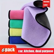 Resim 6 Paket Renk Ultra Yumuşak Mikrofiber Havlular - Araba Yıkama, Banyo Temizliği, Evcil Hayvan Bakımı, Bulaşık Kurutma, Cam Parlatma ve Mutfak Yüzeyleri için Ekstra Kalın ve Süper Emici 