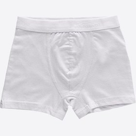 Resim Malabadi Erkek Çocuk Beyaz 3 Lü Paket Pamuk Elastan Boxer 208 