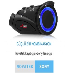 Resim Ultratekno Maxto M3 Fhd 1080P Kameralı Intercom Motosiklet Kask Intercom 