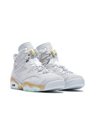 Resim Nike Air Jordan 6 Retro Leather Sneaker Hakiki Deri Bilekli Günlük Spor Ayakkabı Gri 