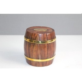 Resim 9060713646965drvs - Pirinç Detaylı Fıçı Kumbara Model 1 