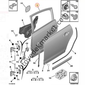 Resim Citroen C4 Sağ Arka Kapı (Orijinal) 
