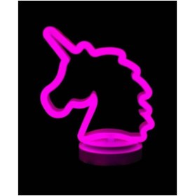 Resim İstangül Butik Neon Işıklı Unicorn Masa Gece Lambası MTQ9209 
