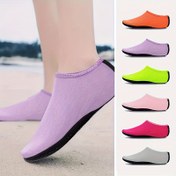 Resim 1 Çift Unisex Hızlı Kuruyan Katlanabilir Kaymaz Çıplak Ayak Ayakkabıları - Plaj, Havuz ve Dalış için Nefes Alabilen Kumaş Yoga Terlikleri - Mor, Turuncu, Yeşil, Pembe, Gri, Havuz Kenarı Ayakkabıları, Minimalist Ayakkabılar, Dayanıklı Ayakkabılar 