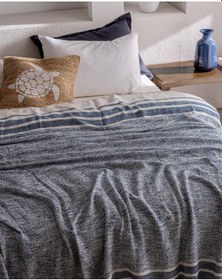 Resim Madame Coco Castillones Çift Kişilik Pamuklu Yatak Örtüsü - Lacivert/ekru 8684427228791 Çok Renkli 