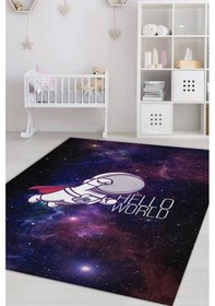 Resim Homshtag Merhaba Dünya Neon Renk Çocuk Odası Halısı Minimal Çocuk Halısı Çok Renkli 