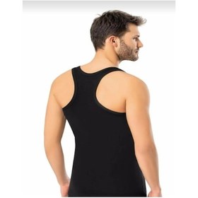 Resim Erdem 1121 Erkek Likralı Askılı Sporcu Atlet 3 Adet Siyah 