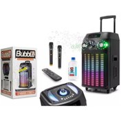 Resim Subzero Wr173 12 100w Rgb Bluetooth Müzik Kutusu Baloncuk Çıkartan, 2 Kablosuz Mikrofonlu Siyah 