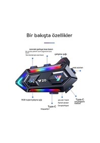 Resim Y20 Motor Kurye Kask Kulaklık Rgb Modlu Bluetooth Motosiklet Kulaklık 5.3 Bluetooth Interkom 15531367 