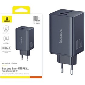 Resim Baseus Enerfill Süper Hızlı Fe11 2c+u 100w Şarj Cihazı-siyah 